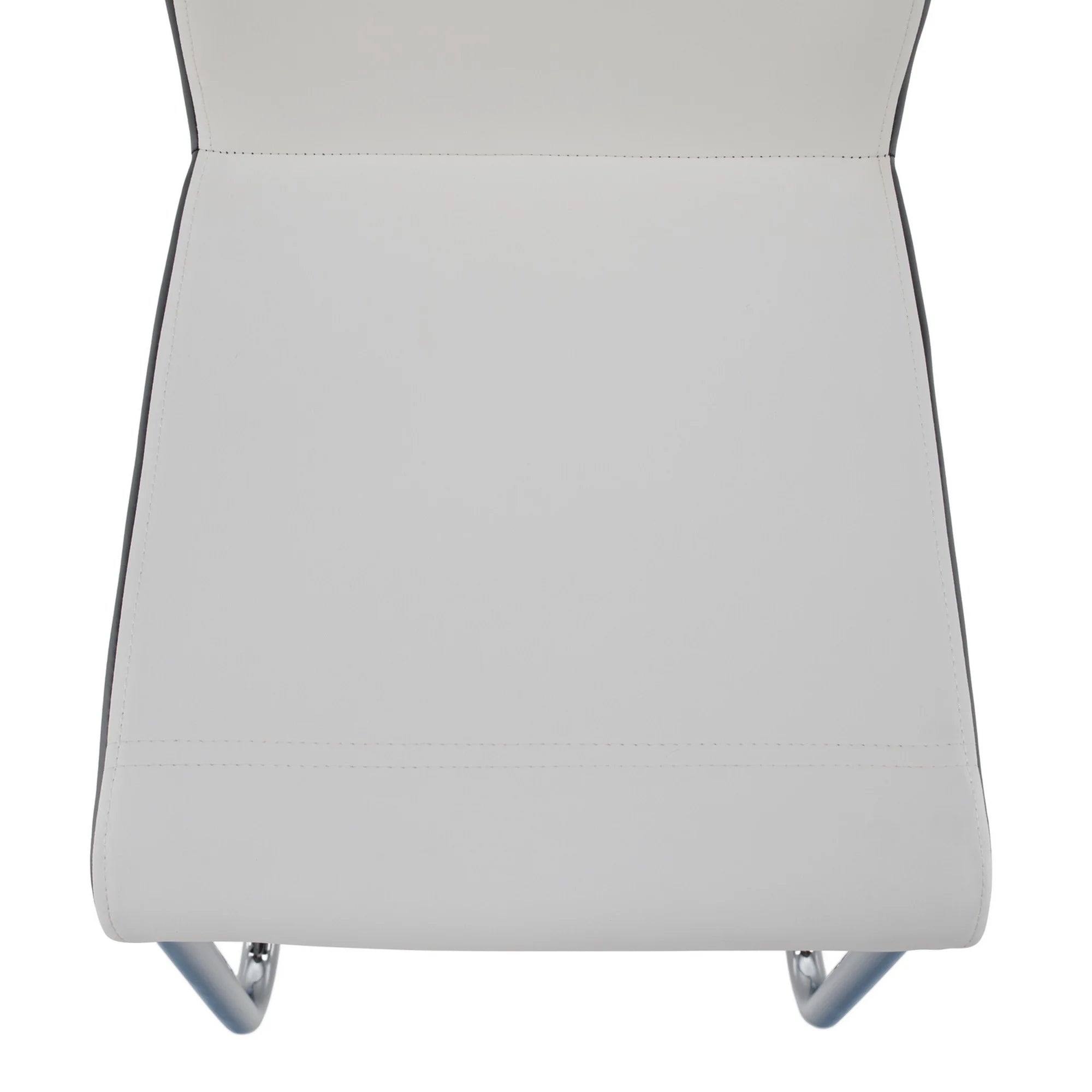 Scaun NEANA, alb/negru/crom, piele ecologica/metal, 42x42x98 cm