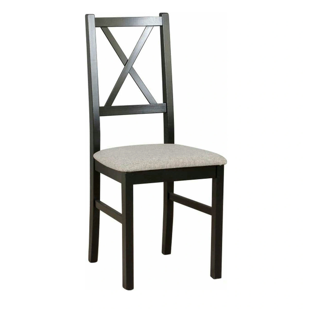 Scaun NILO 12, negru/gri - Higge 11, lemn de fag/stofa, 43x40x90 cm