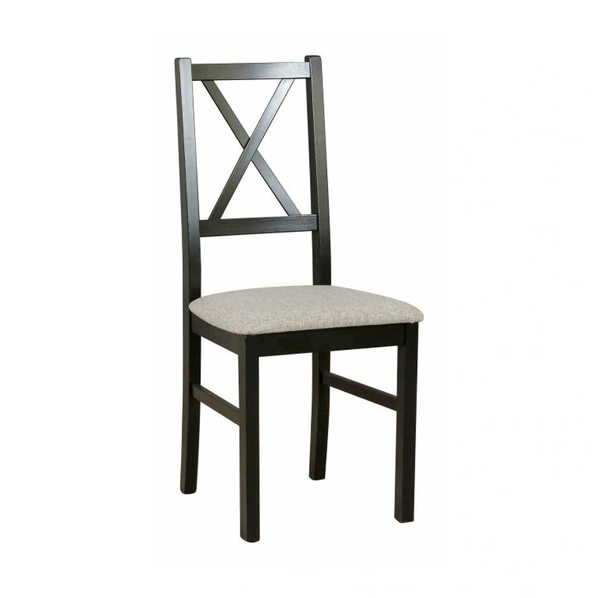 Scaun NILO 12, negru/gri - Higge 11, lemn de fag/stofa, 43x40x90 cm