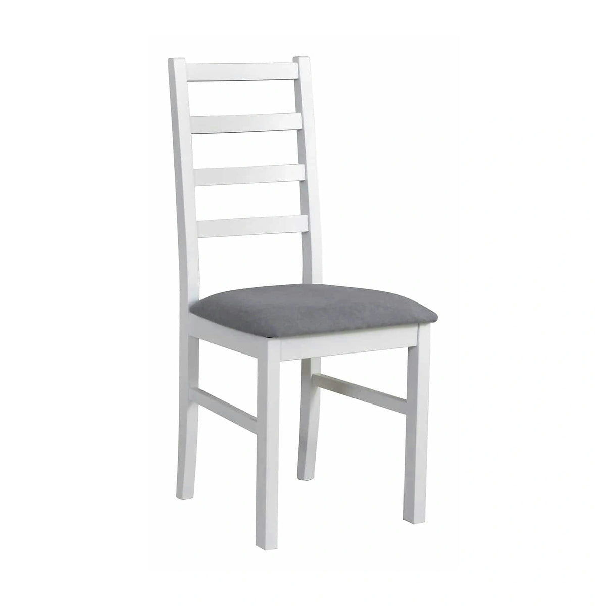 Scaun NILO 8, alb/gri - Riviera 91, lemn de fag/stofa catifelata, 43x40x94 cm