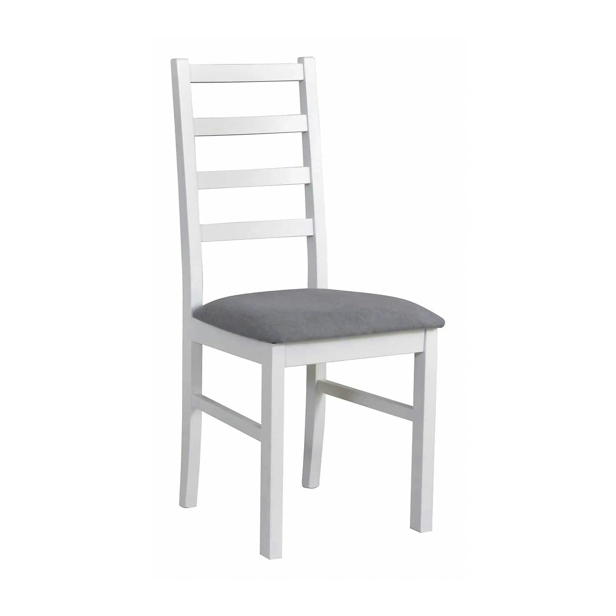 Scaun NILO 8, alb/gri - Riviera 91, lemn de fag/stofa catifelata, 43x40x94 cm