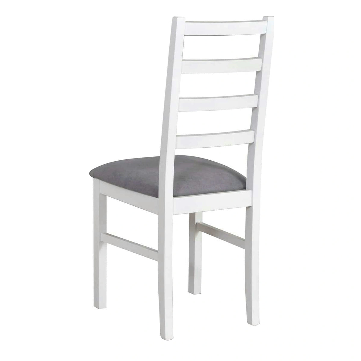 Scaun NILO 8, alb/gri - Riviera 91, lemn de fag/stofa catifelata, 43x40x94 cm