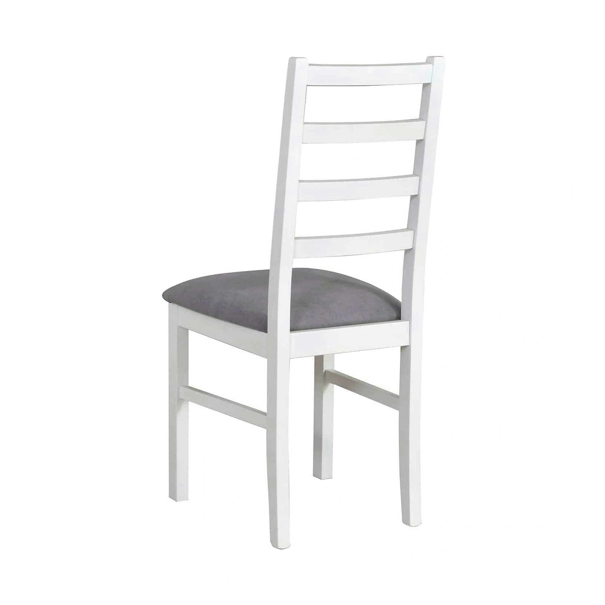 Scaun NILO 8, alb/gri - Riviera 91, lemn de fag/stofa catifelata, 43x40x94 cm