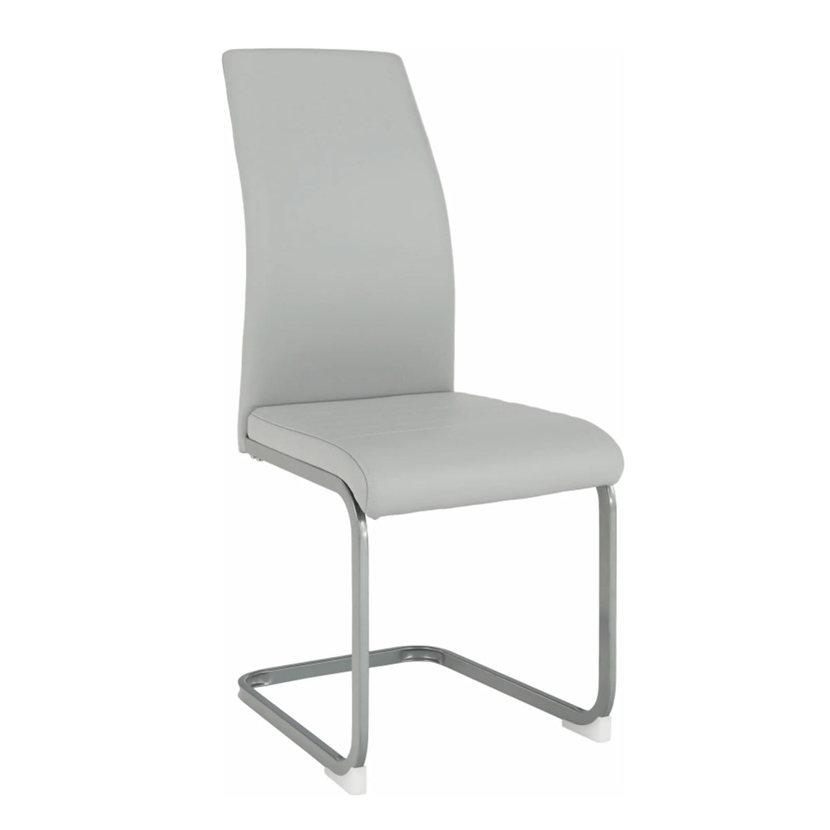 Scaun NOBATA, gri deschis, piele ecologica/metal, 42x56x99 cm