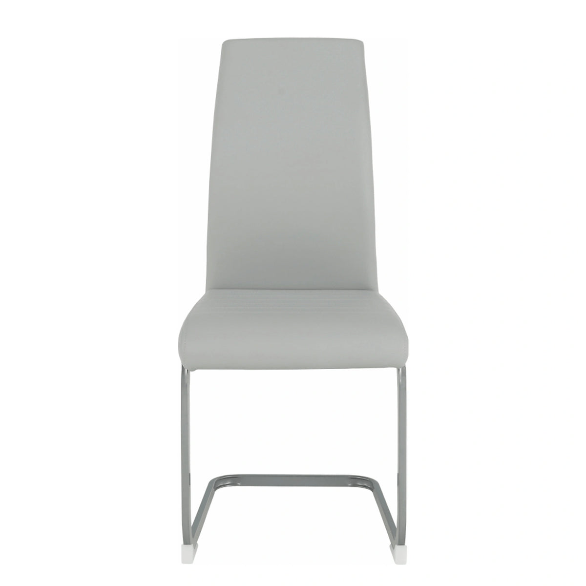Scaun NOBATA, gri deschis, piele ecologica/metal, 42x56x99 cm