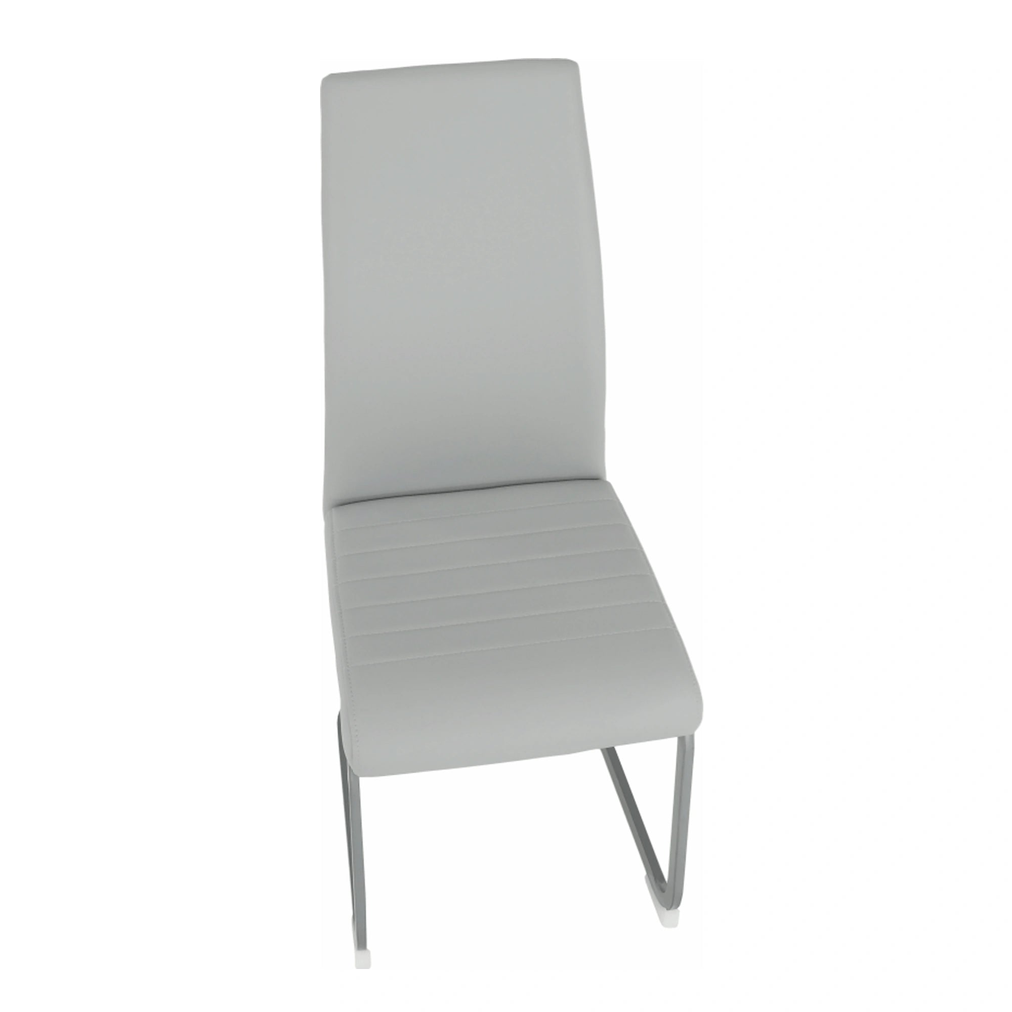 Scaun NOBATA, gri deschis, piele ecologica/metal, 42x56x99 cm