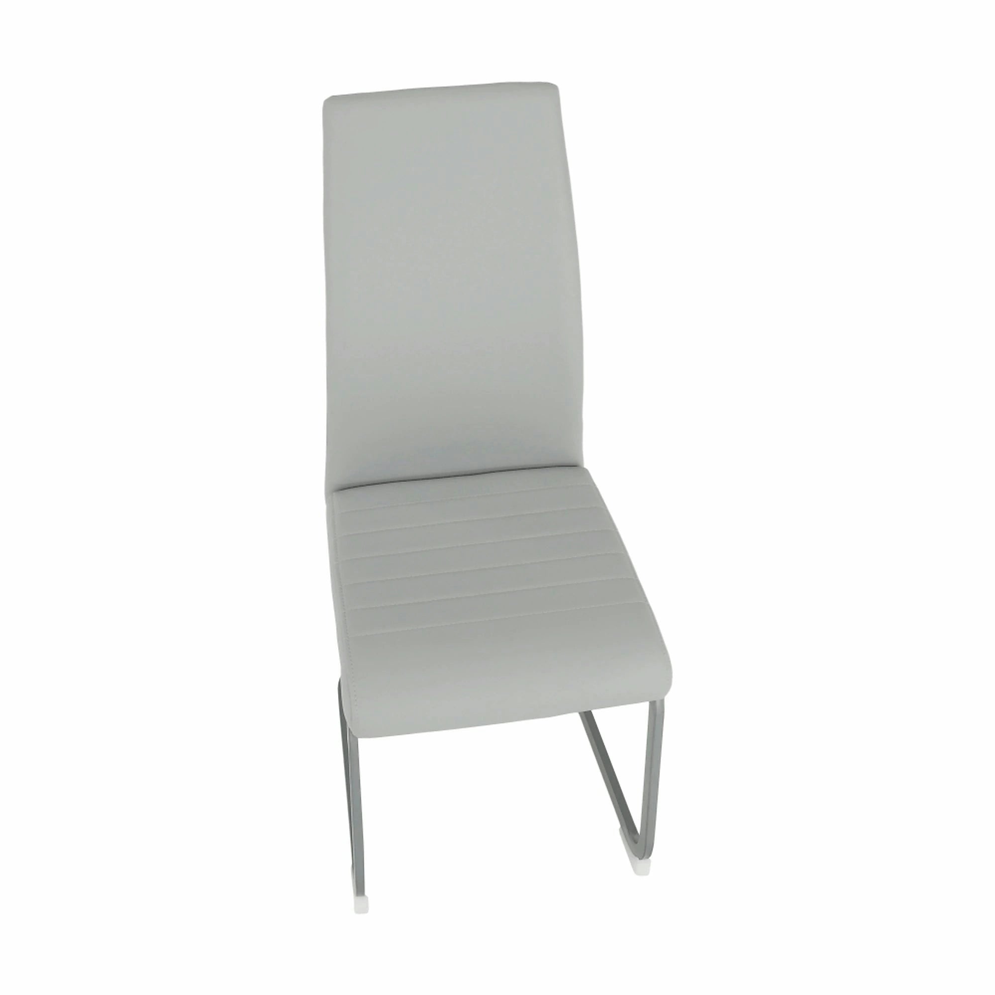 Scaun NOBATA, gri deschis, piele ecologica/metal, 42x56x99 cm