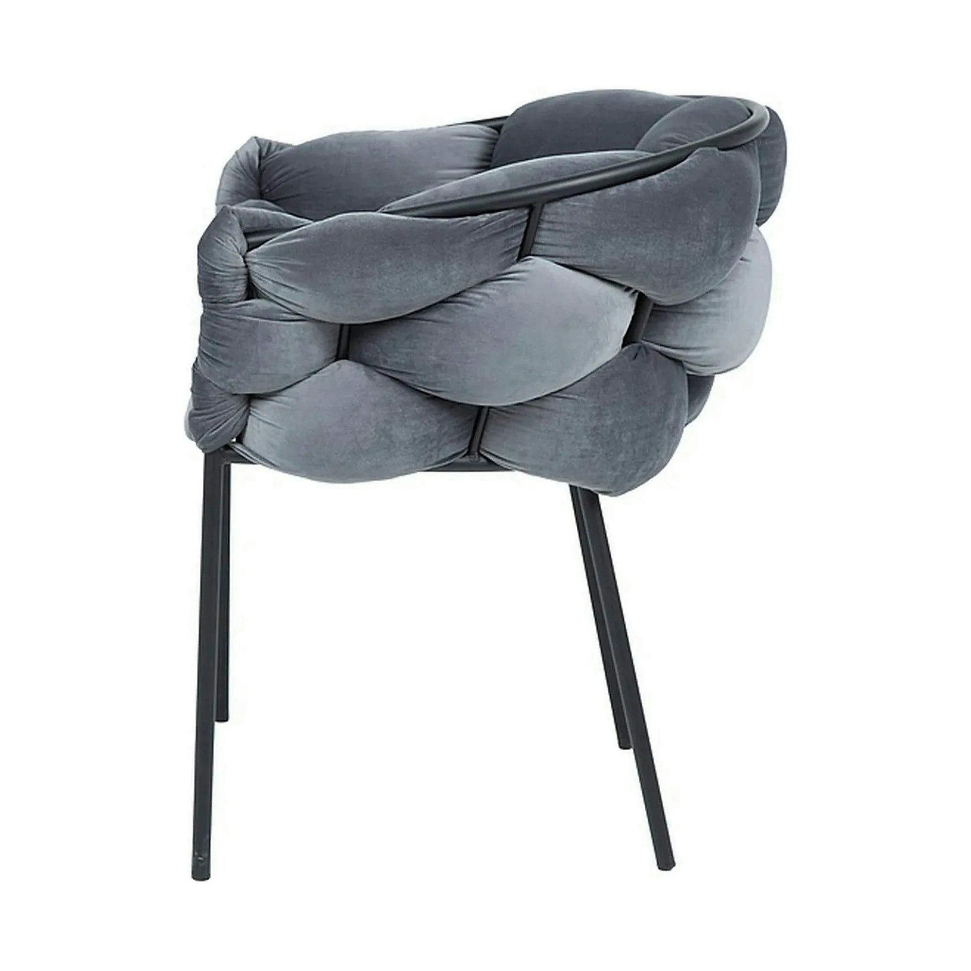 Scaun NORTE, gri/negru, stofa catifelata/metal, 76x40x75 cm