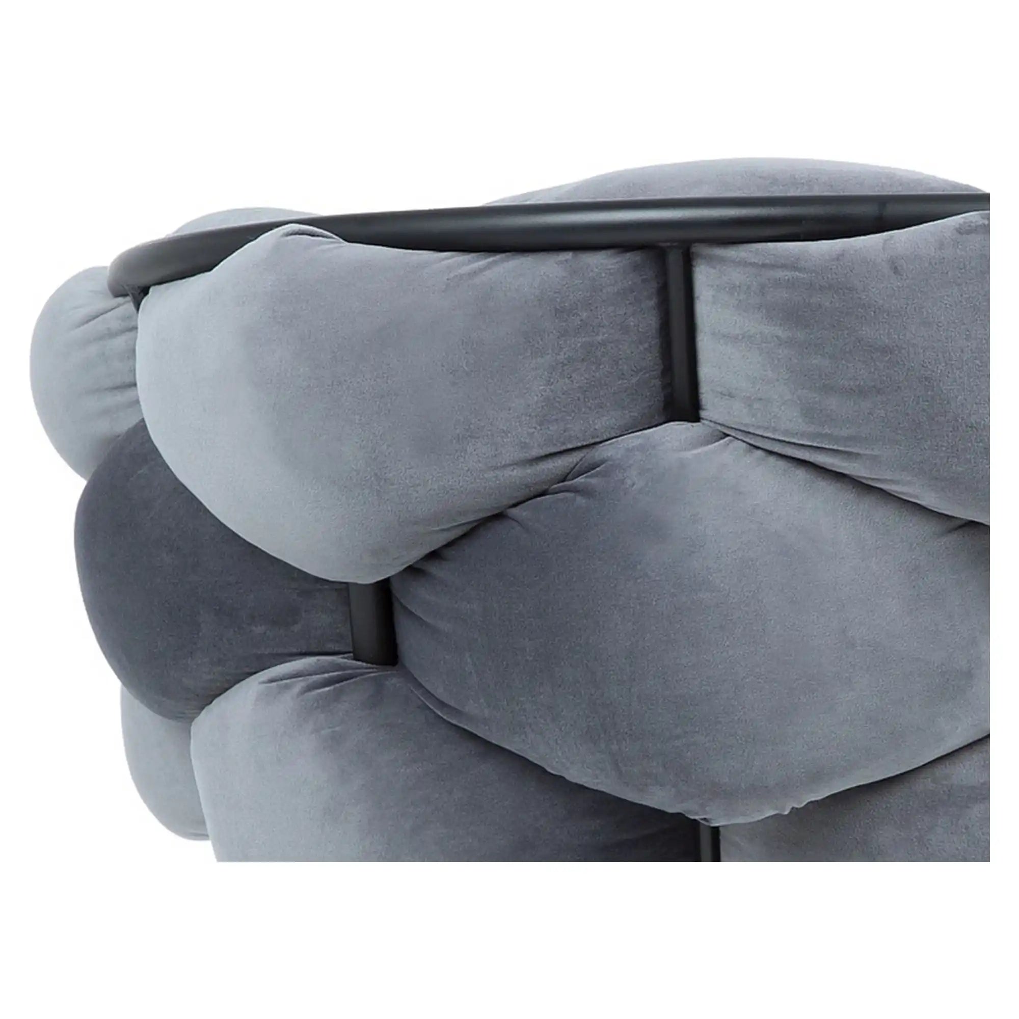 Scaun NORTE, gri/negru, stofa catifelata/metal, 76x40x75 cm