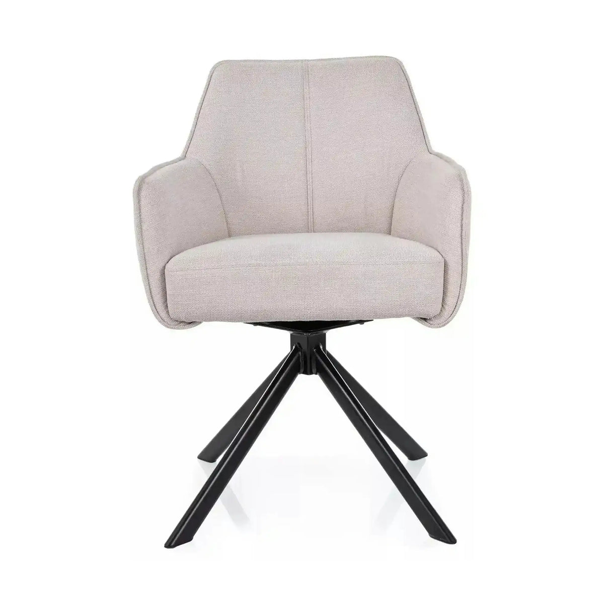 Scaun NOTTI, bej deschis/negru, stofa clasica/metal, 55x62x83 cm