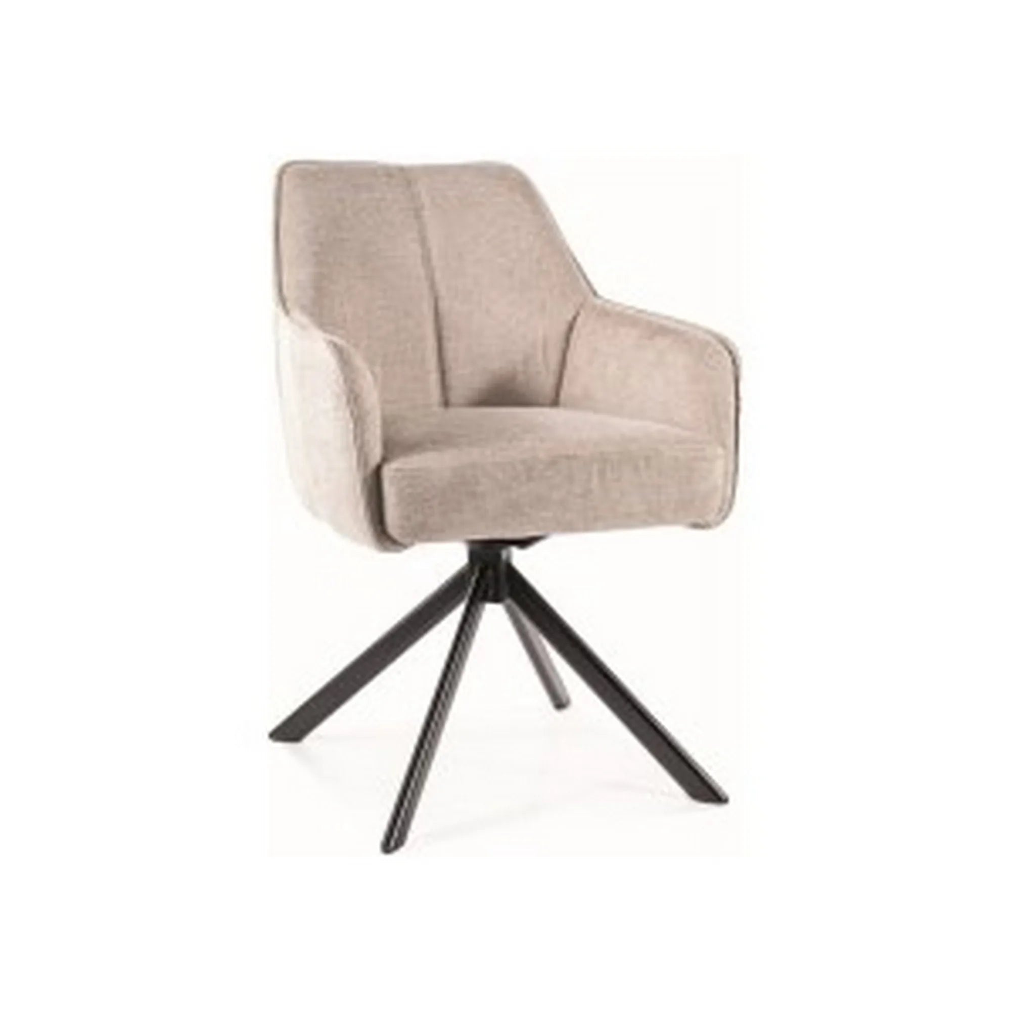 Scaun NOTTI, bej/negru, stofa/metal, 55x45x83 cm