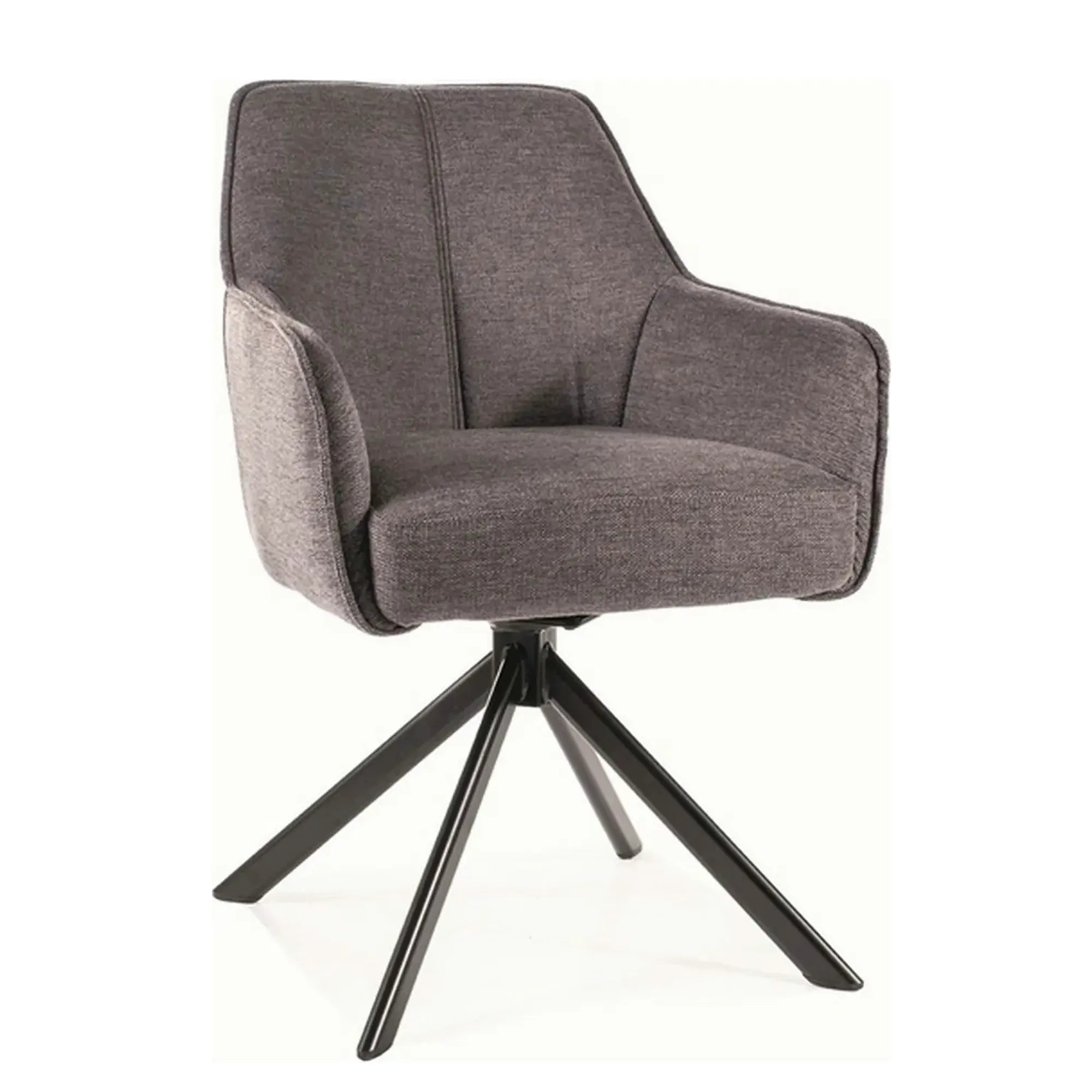 Scaun NOTTI, gri inchis/negru, stofa clasica/metal, 55x45x83 cm