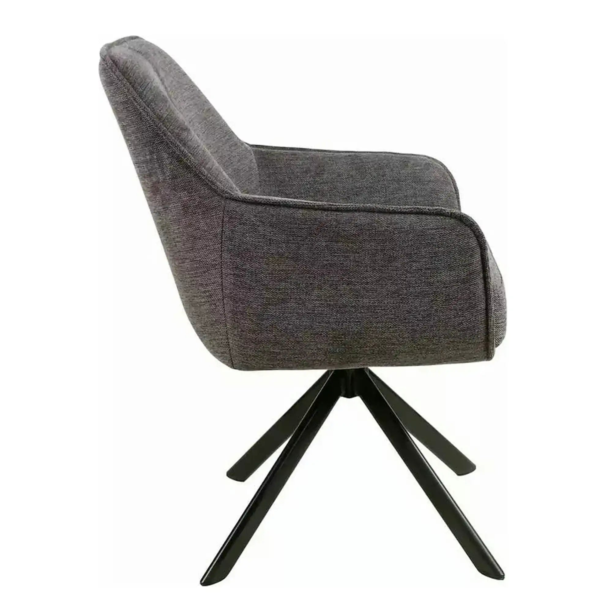 Scaun NOTTI, gri inchis/negru, stofa clasica/metal, 55x45x83 cm