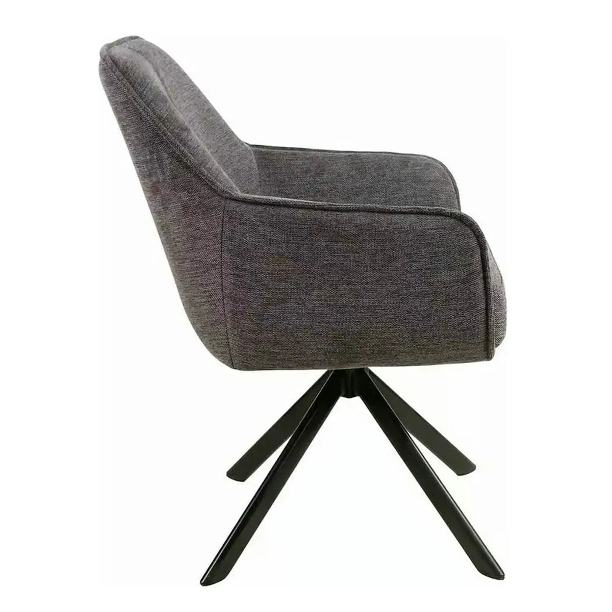 Scaun NOTTI, gri inchis/negru, stofa clasica/metal, 55x45x83 cm