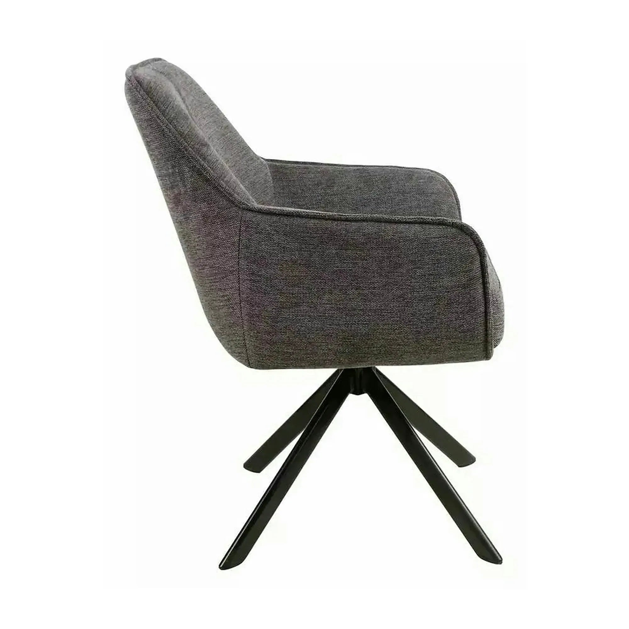 Scaun NOTTI, gri inchis/negru, stofa clasica/metal, 55x45x83 cm