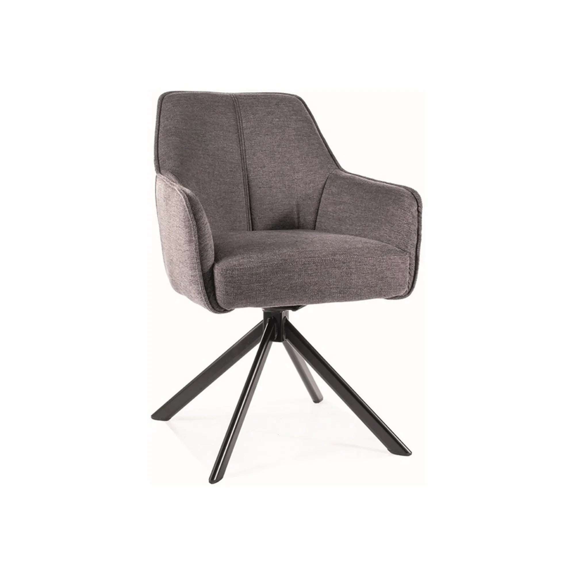 Scaun NOTTI, gri inchis/negru, stofa clasica/metal, 55x45x83 cm