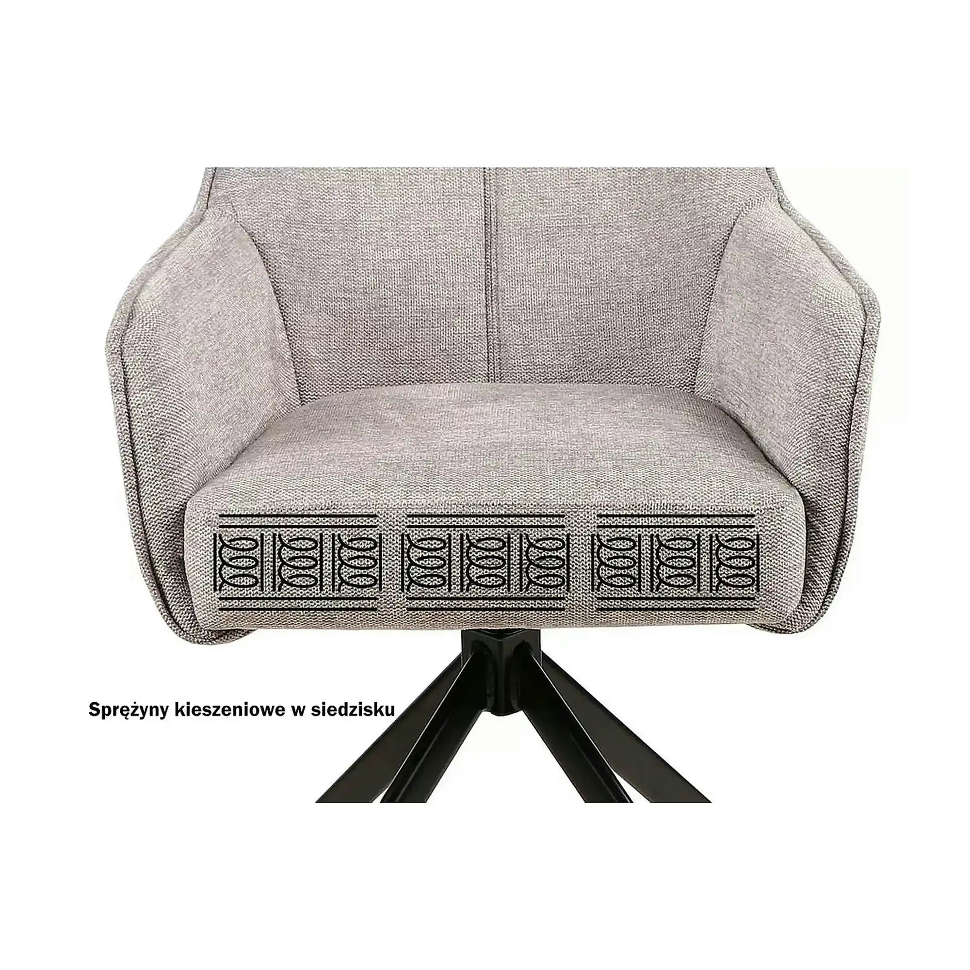 Scaun NOTTI, gri/negru, stofa clasica/metal, 55x45x83 cm