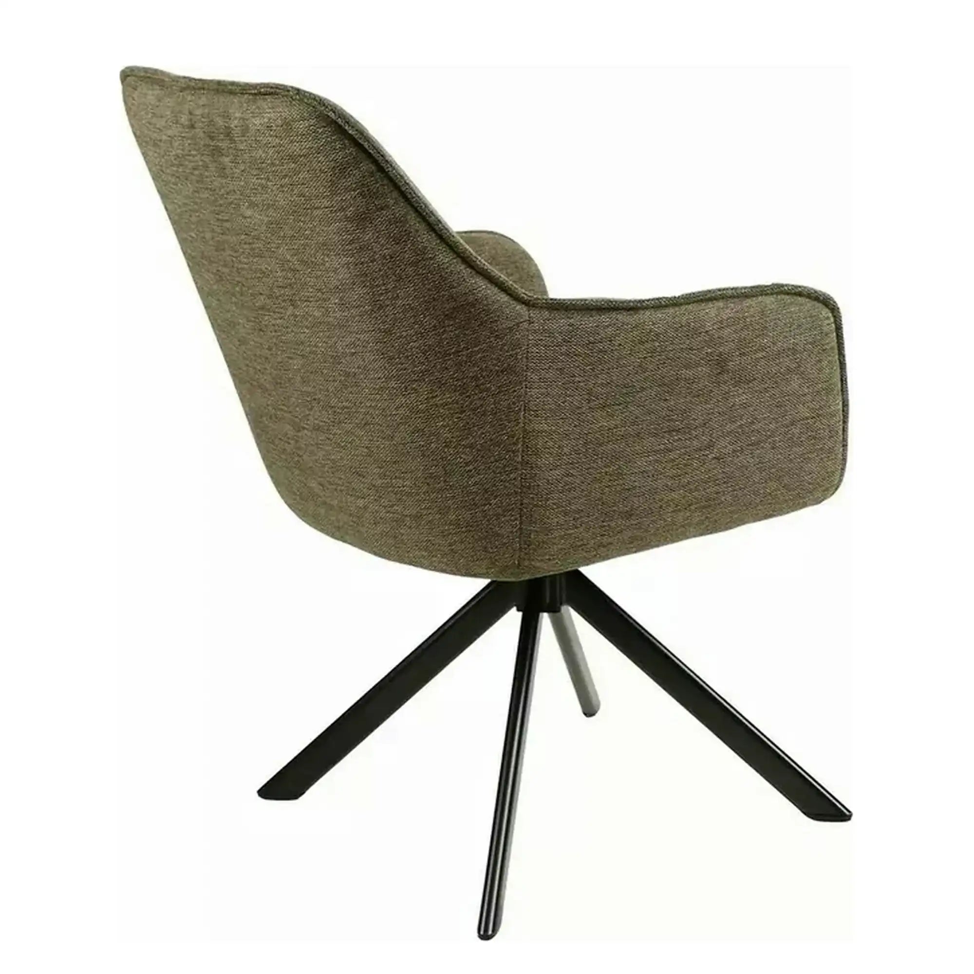 Scaun NOTTI, verde maslin/negru, stofa clasica/metal, 55x45x83 cm