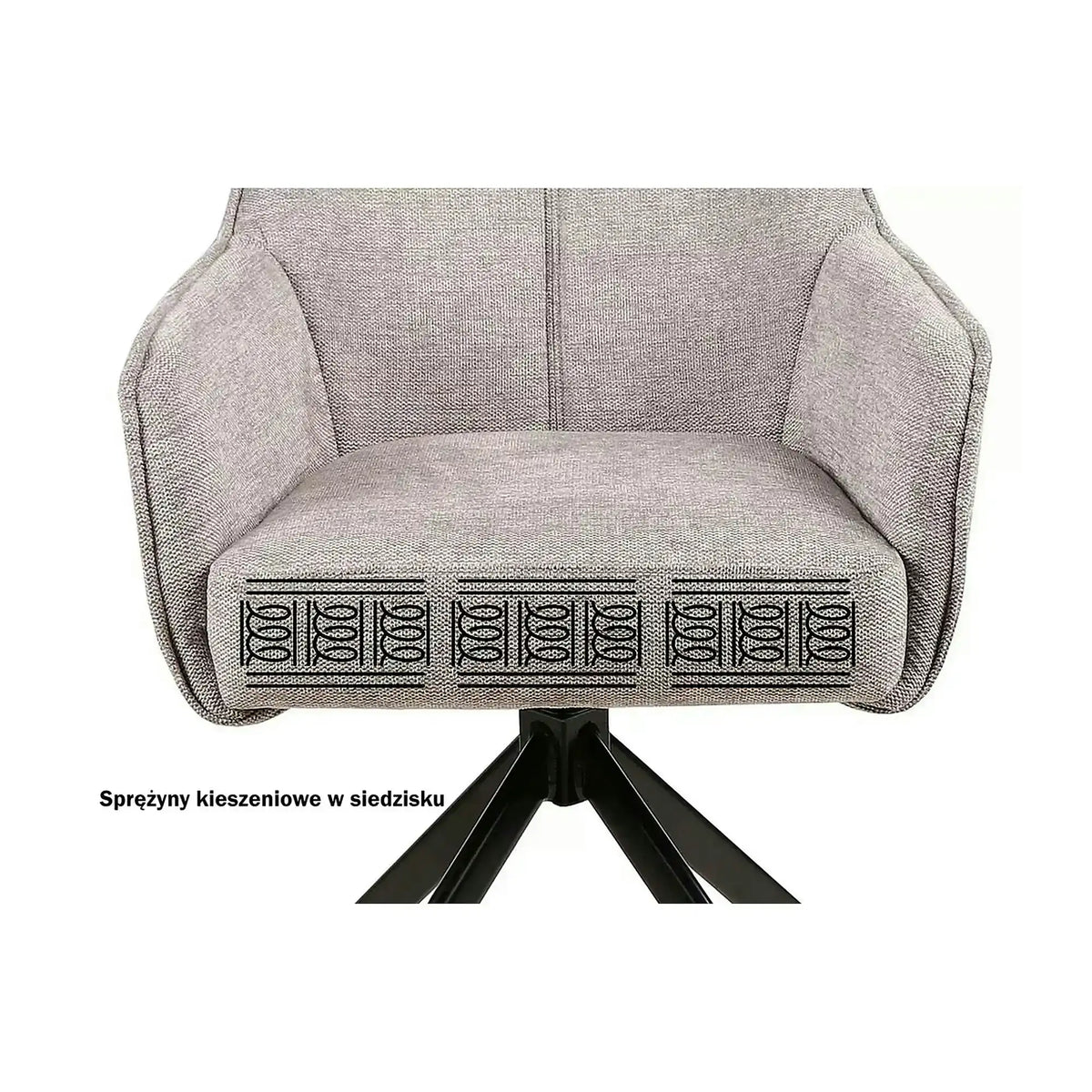 Scaun NOTTI, verde maslin/negru, stofa clasica/metal, 55x45x83 cm