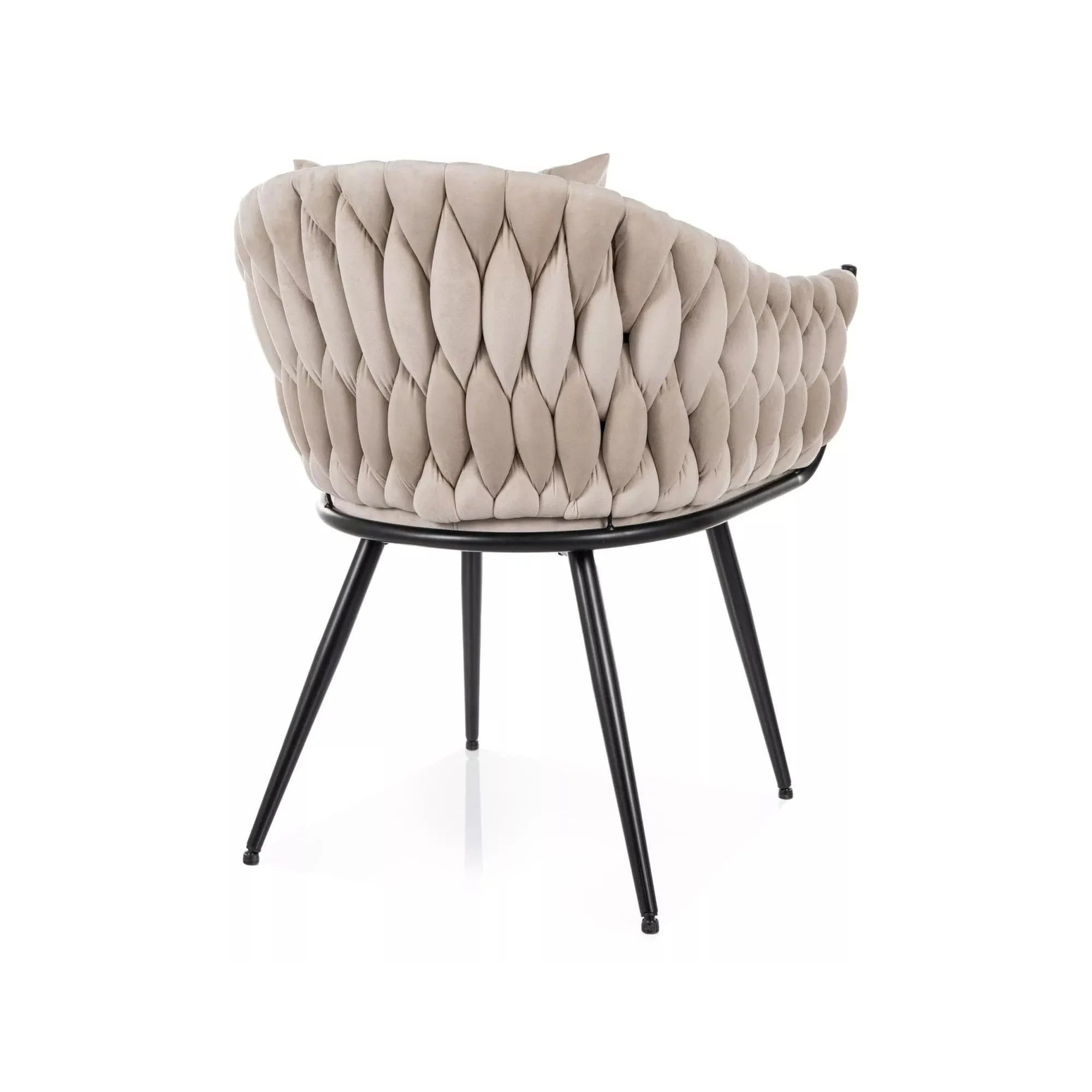 Scaun NUVO, bej deschis - Bluvel 30, stofa catifelata/metal, 62x47x86 cm