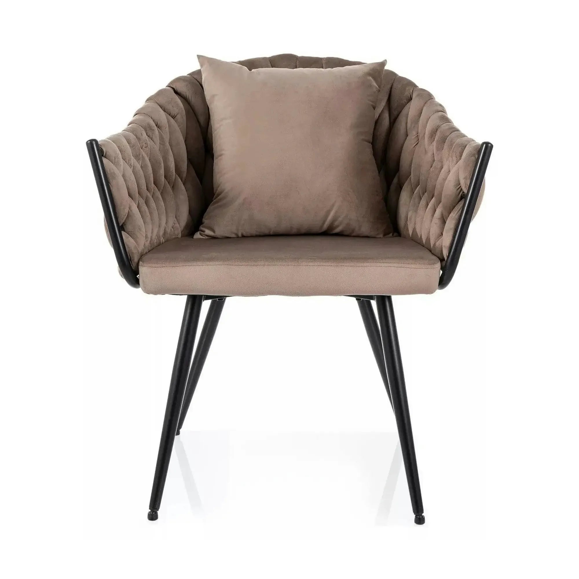 Scaun NUVO, bej inchis - Bluvel 40, stofa catifelata/metal, 62x47x86 cm
