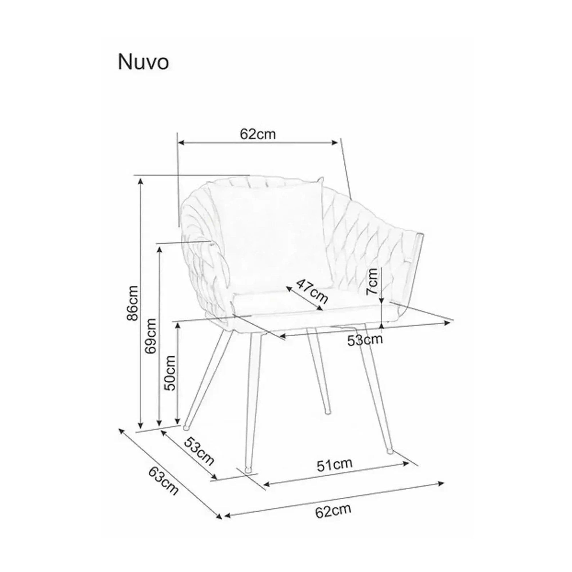 Scaun NUVO, bej inchis - Bluvel 40, stofa catifelata/metal, 62x47x86 cm