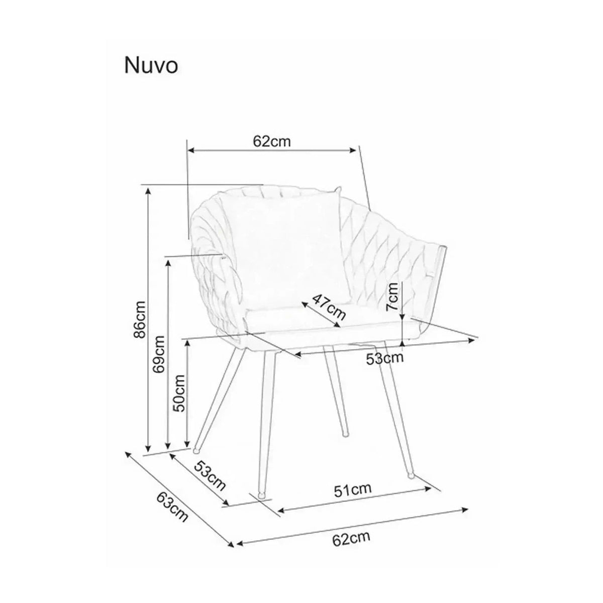 Scaun NUVO, bej inchis - Bluvel 40, stofa catifelata/metal, 62x47x86 cm