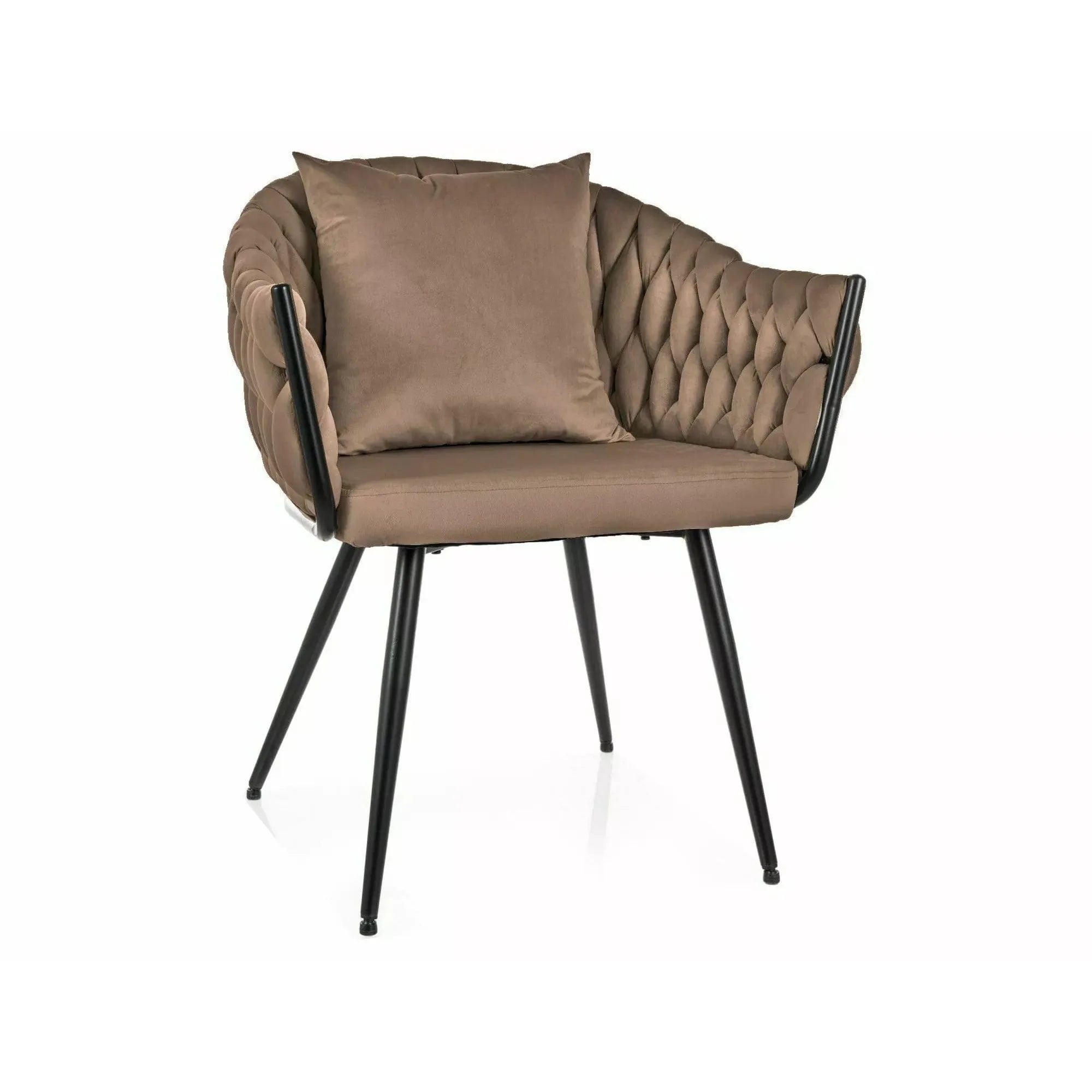 Scaun NUVO, bej inchis - Bluvel 40, stofa catifelata/metal, 62x47x86 cm