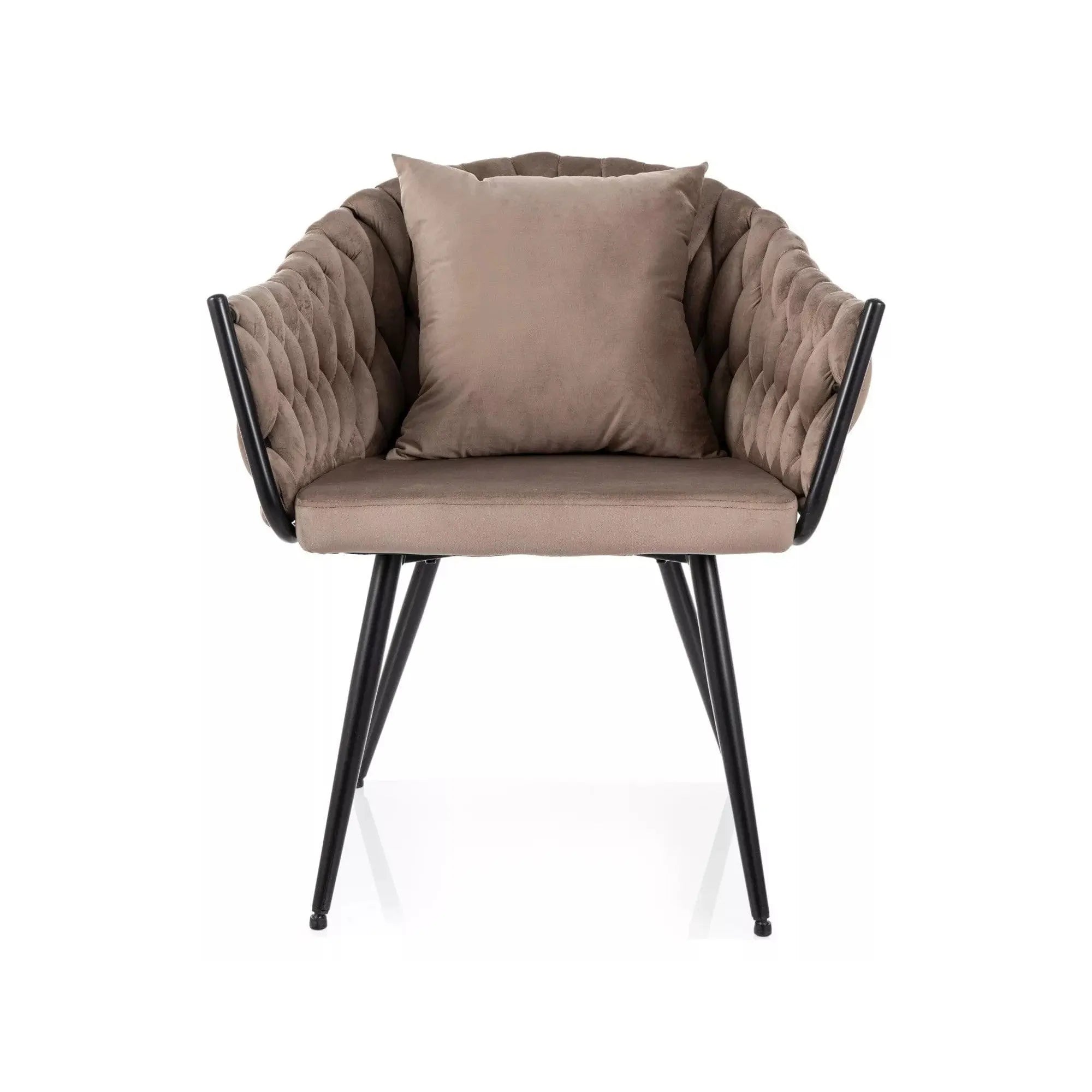 Scaun NUVO, bej inchis - Bluvel 40, stofa catifelata/metal, 62x47x86 cm