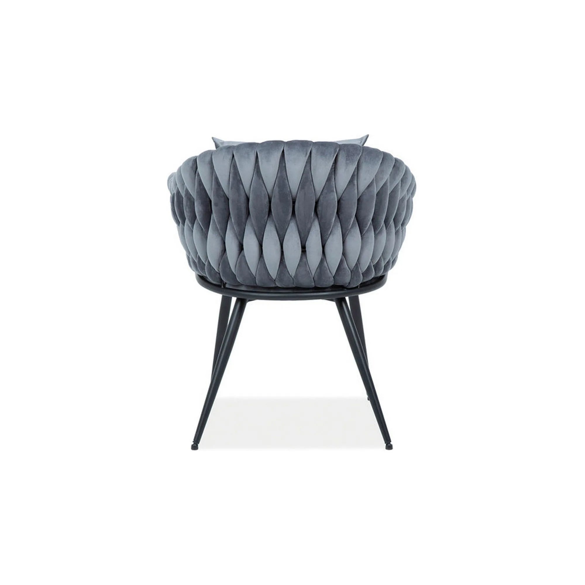 Scaun NUVO, gri/negru, stofa catifelata,metal, 62x47x86 cm