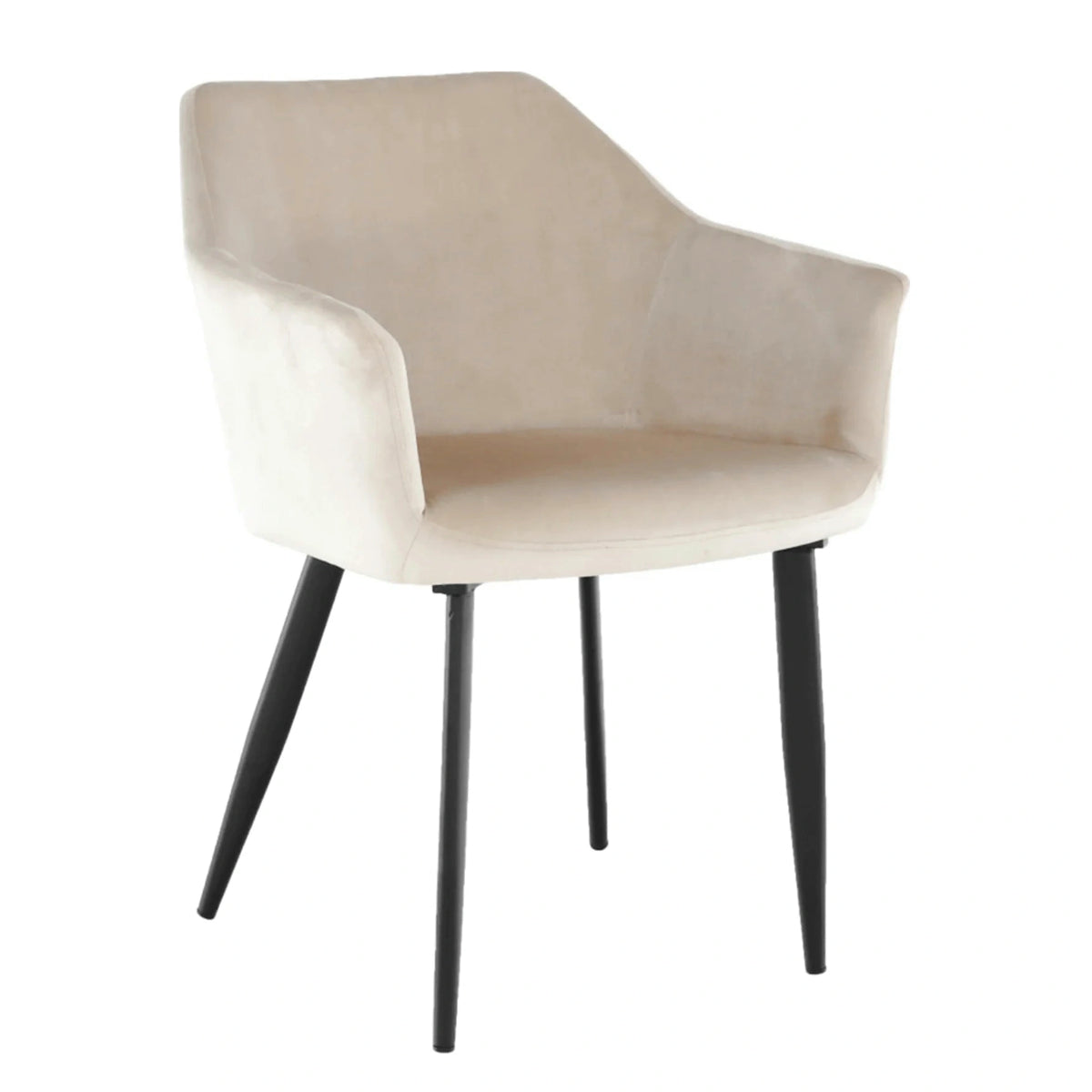 Scaun ODOVEL, bej/negru, tesatura/metal, 56x63x82 cm