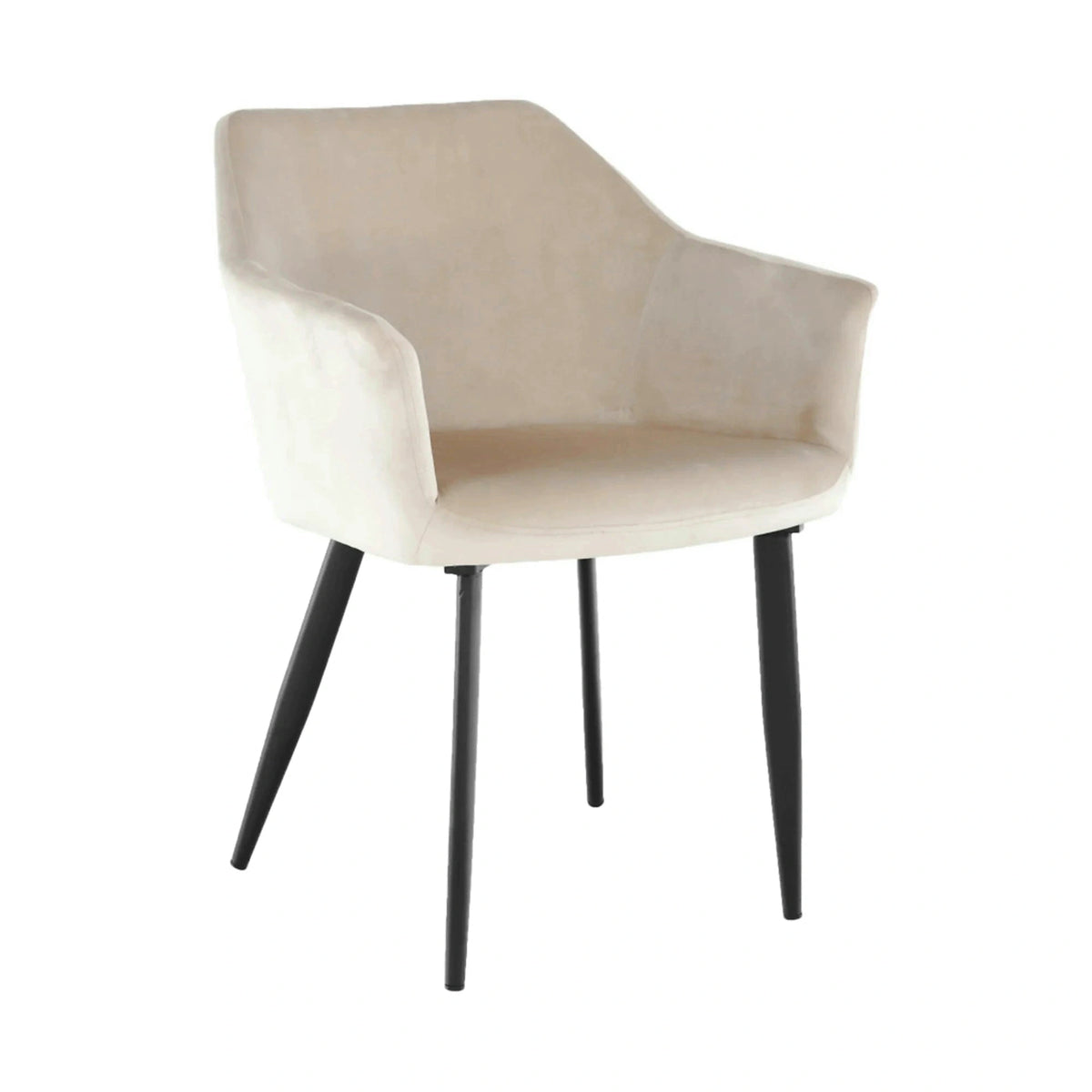 Scaun ODOVEL, bej/negru, tesatura/metal, 56x63x82 cm