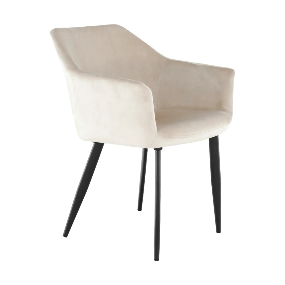 Scaun ODOVEL, bej/negru, tesatura/metal, 56x63x82 cm