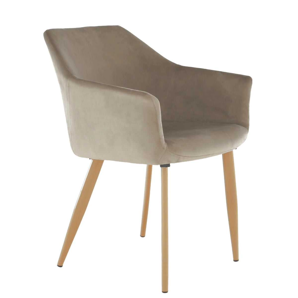 Scaun ODOVEL, grej/fag, stofa catifelata/metal, 56x63x82 cm
