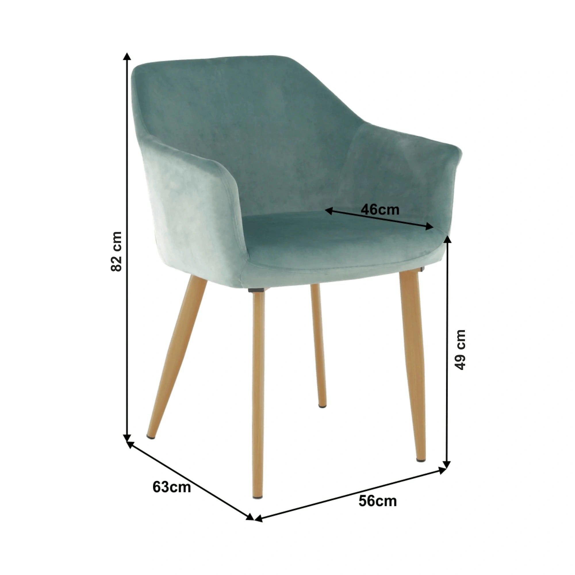 Scaun ODOVEL, menta/fag, tesatura/metal, 56x63x82 cm