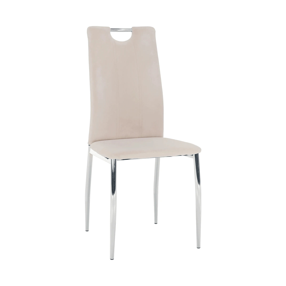 Scaun OLIVA NEW, bej/crom, stofa catifelata/metal, 42x52x97 cm