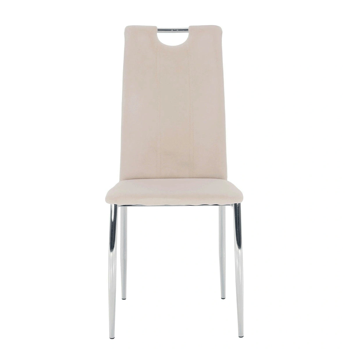 Scaun OLIVA NEW, bej/crom, stofa catifelata/metal, 42x52x97 cm