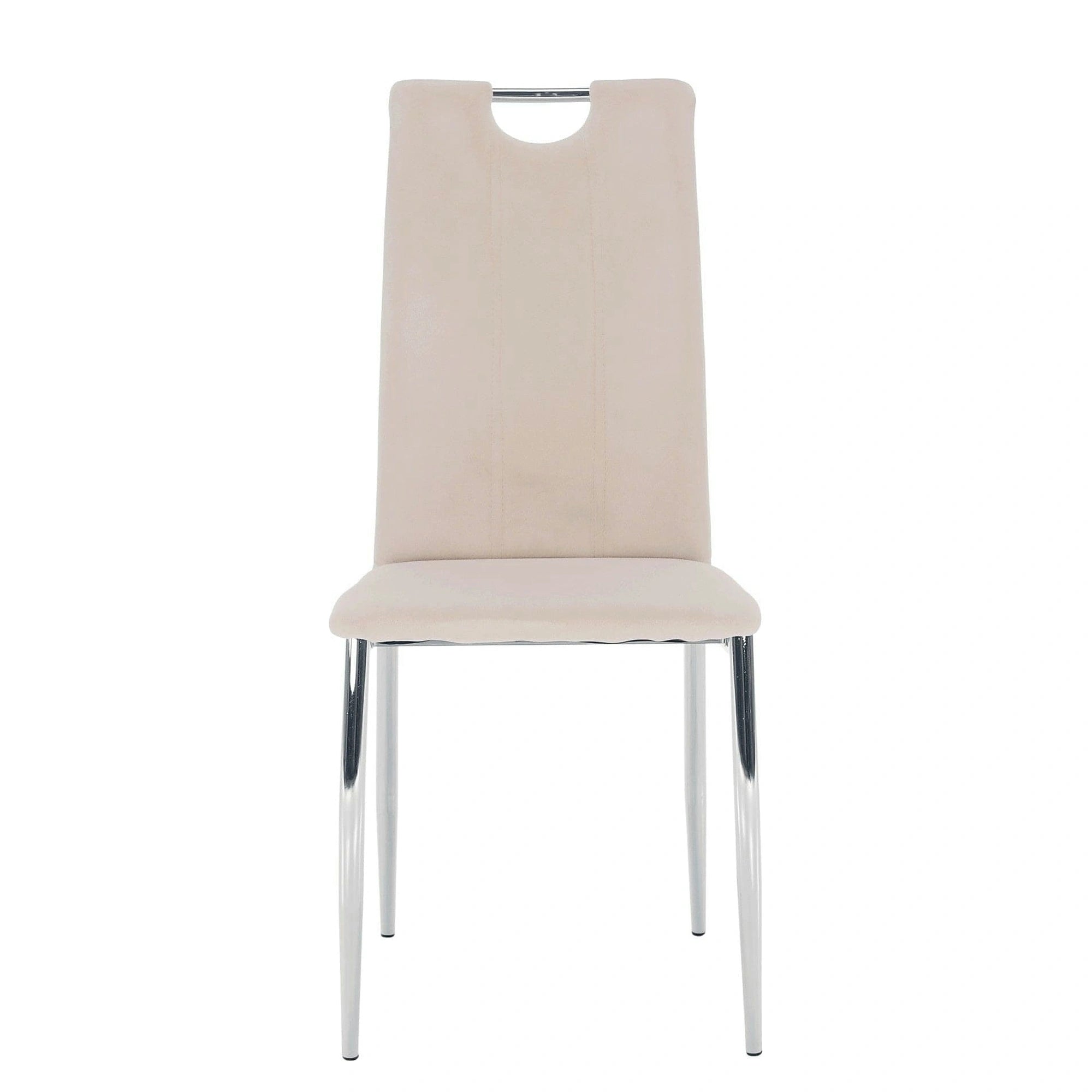 Scaun OLIVA NEW, bej/crom, stofa catifelata/metal, 42x52x97 cm