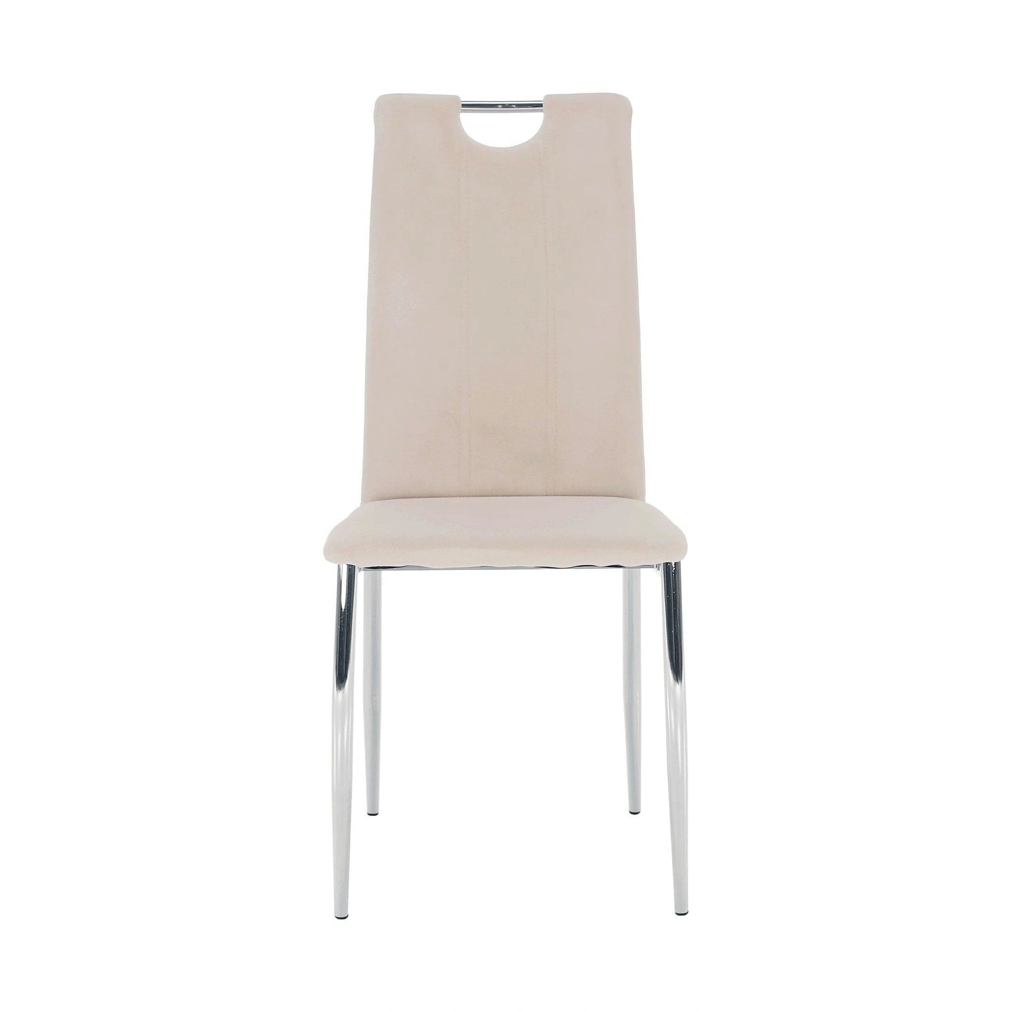 Scaun OLIVA NEW, bej/crom, stofa catifelata/metal, 42x52x97 cm