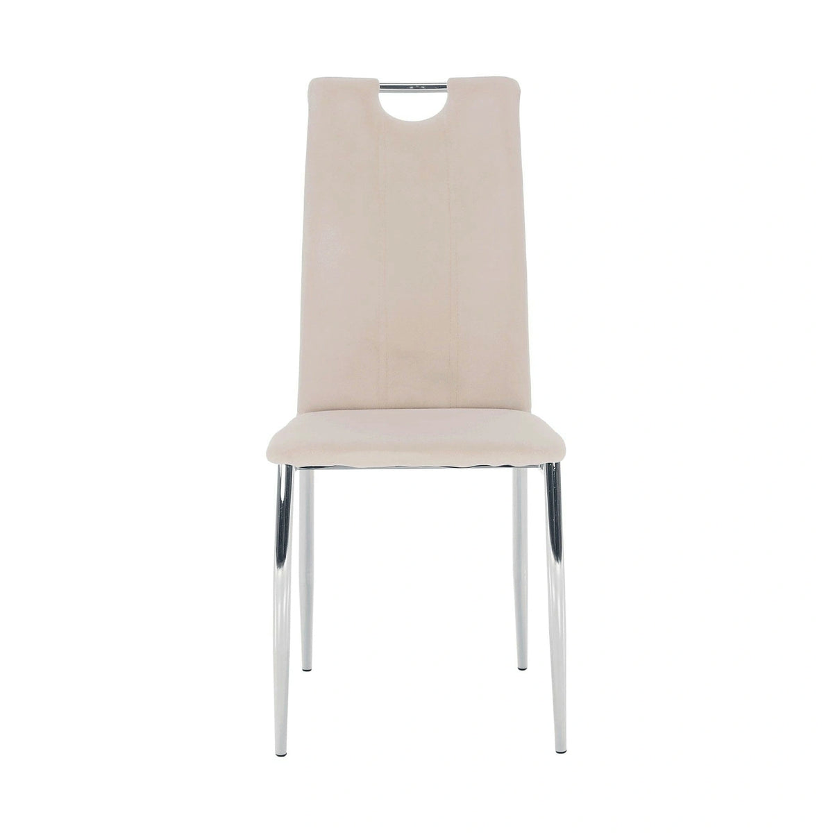 Scaun OLIVA NEW, bej/crom, stofa catifelata/metal, 42x52x97 cm