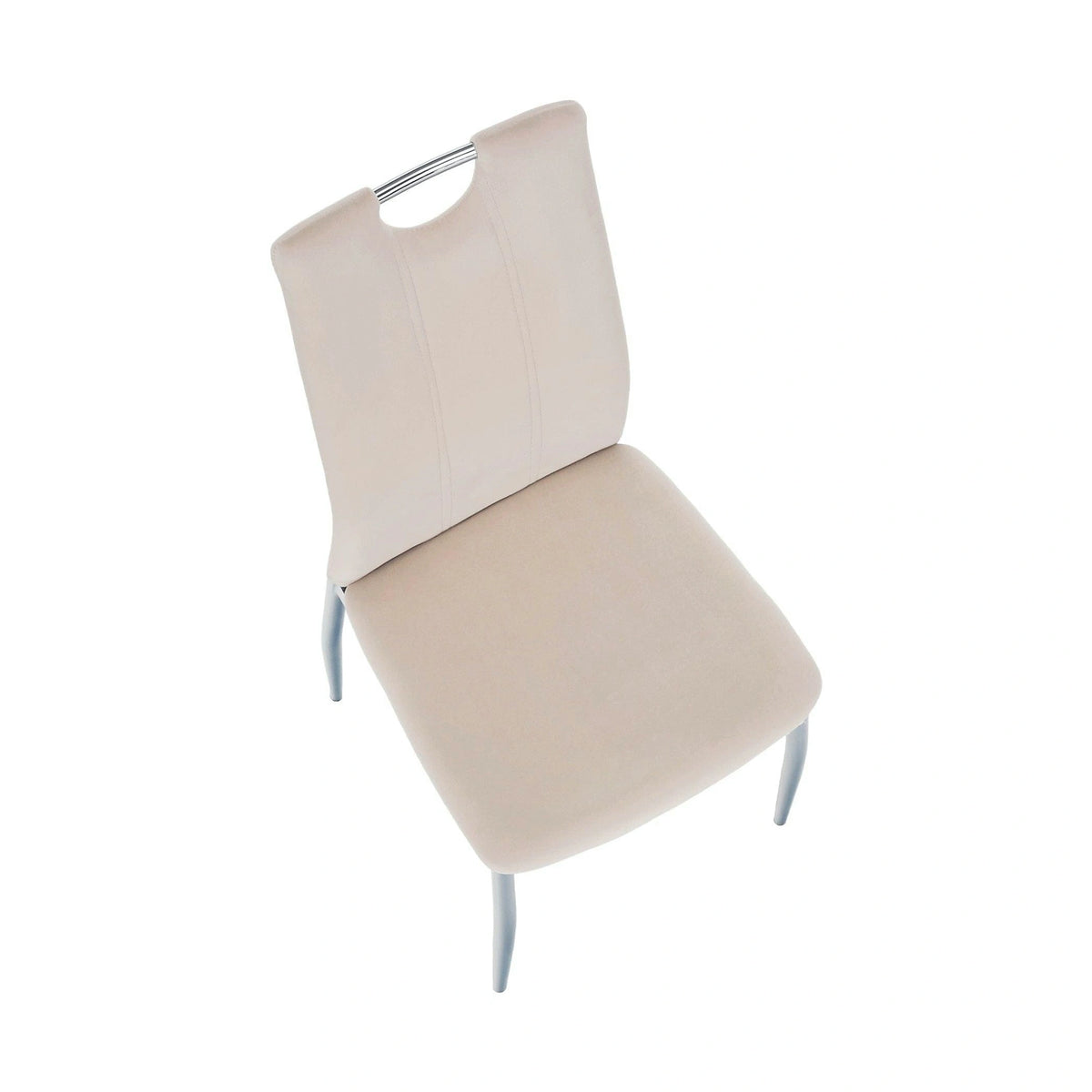 Scaun OLIVA NEW, bej/crom, stofa catifelata/metal, 42x52x97 cm