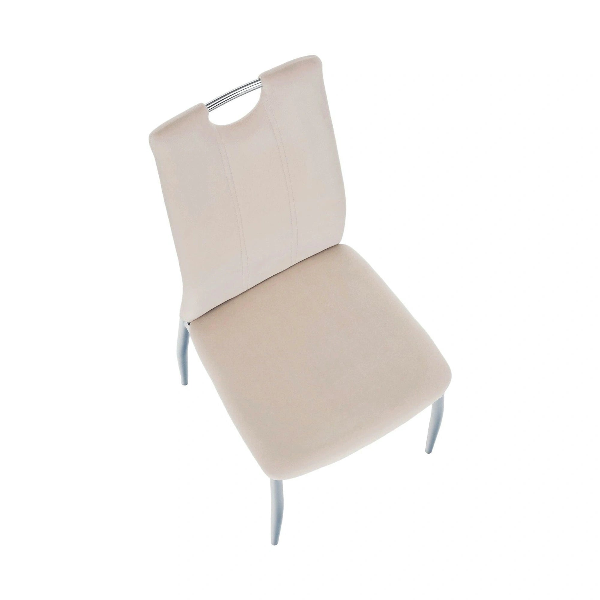 Scaun OLIVA NEW, bej/crom, stofa catifelata/metal, 42x52x97 cm