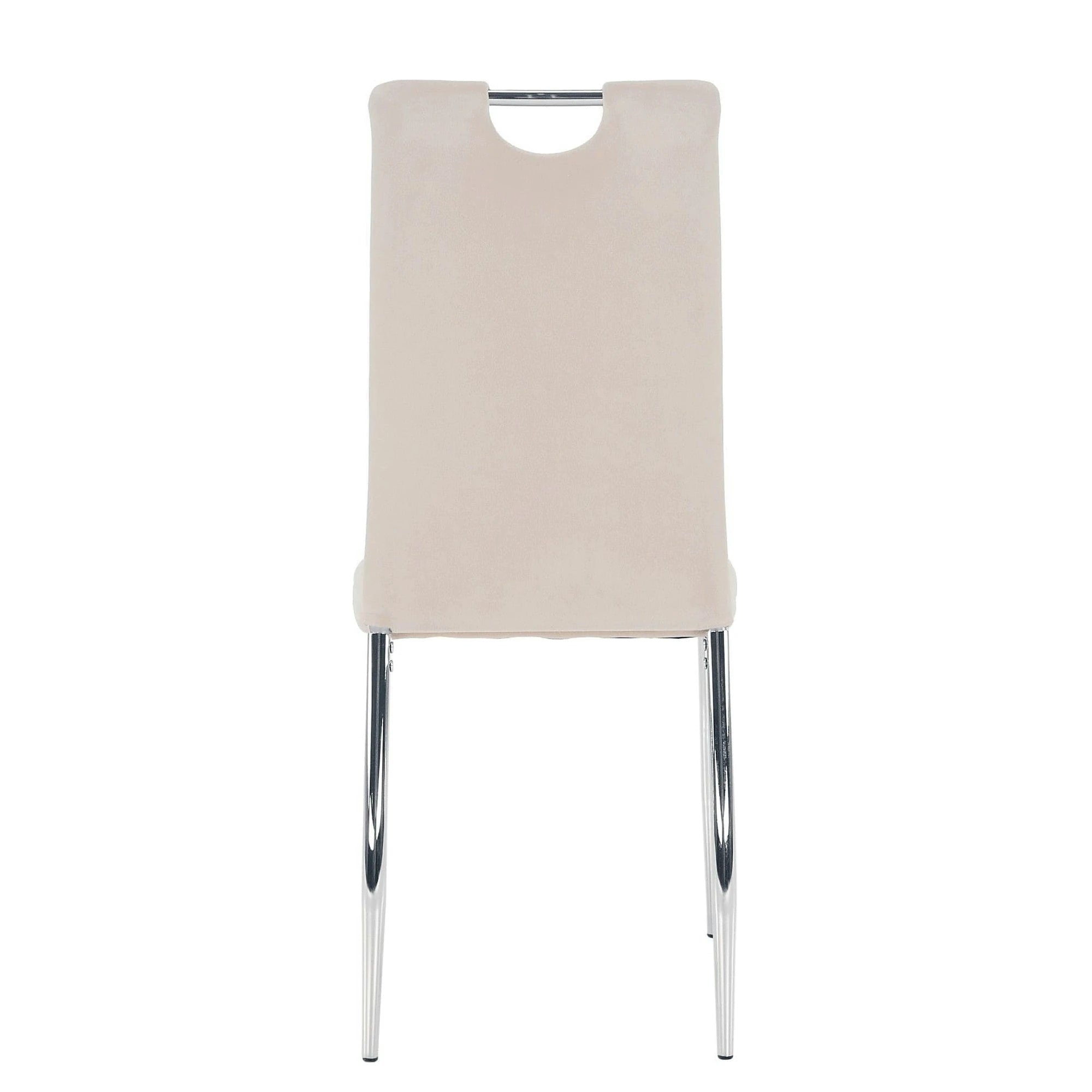 Scaun OLIVA NEW, bej/crom, stofa catifelata/metal, 42x52x97 cm