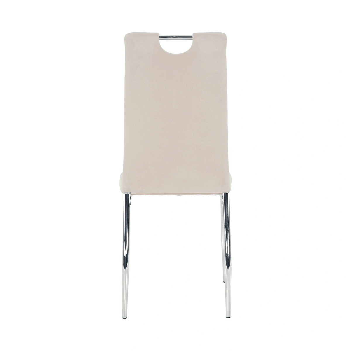Scaun OLIVA NEW, bej/crom, stofa catifelata/metal, 42x52x97 cm