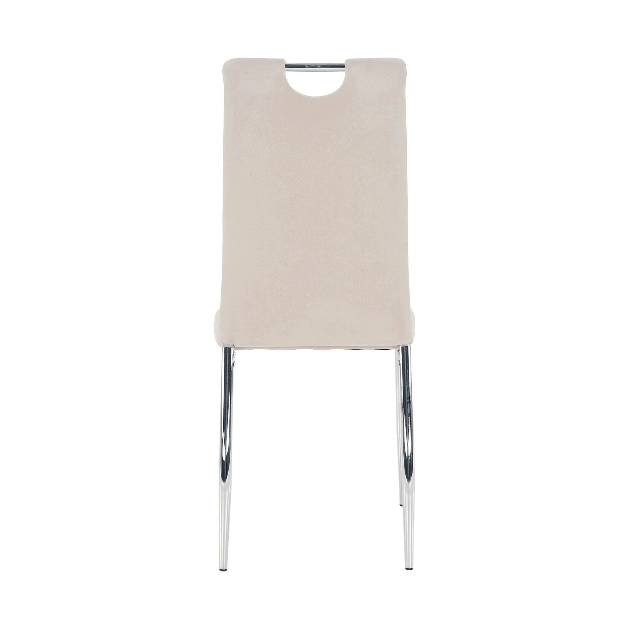 Scaun OLIVA NEW, bej/crom, stofa catifelata/metal, 42x52x97 cm