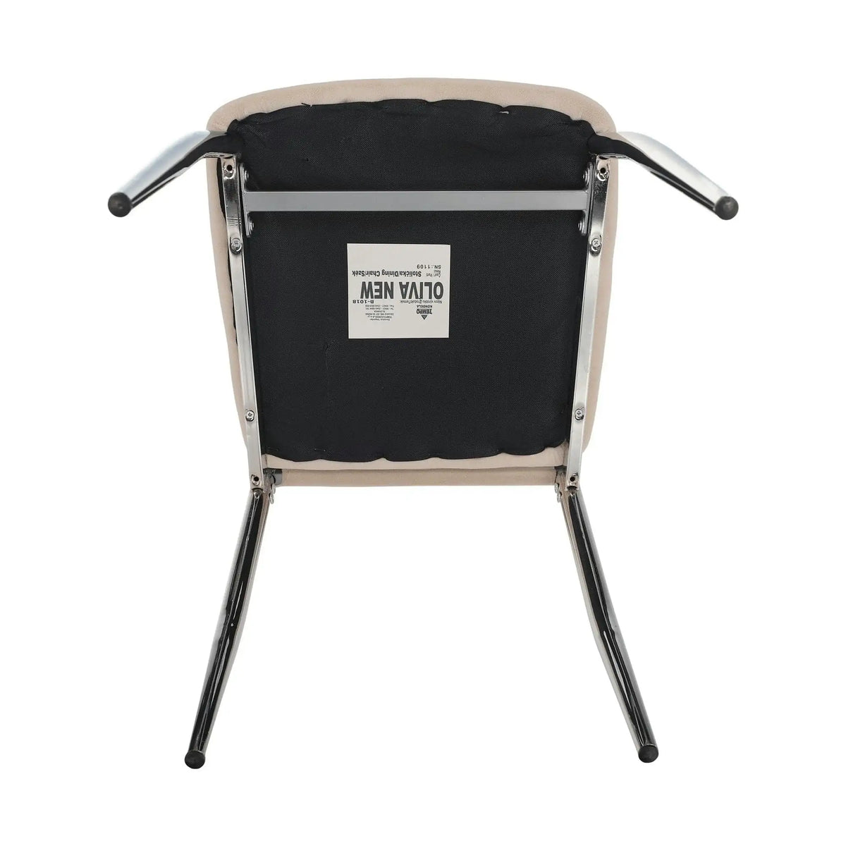 Scaun OLIVA NEW, bej/crom, stofa catifelata/metal, 42x52x97 cm