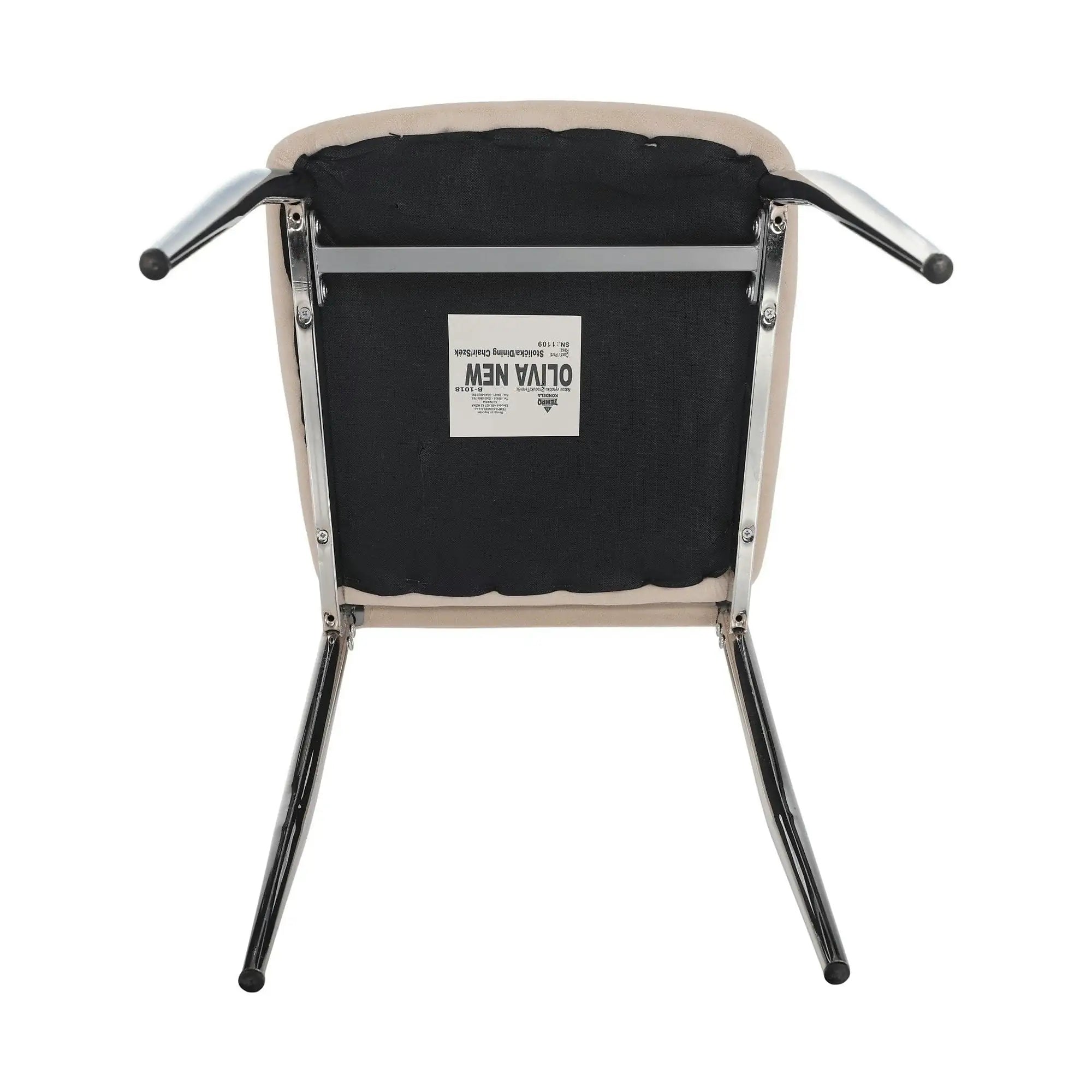 Scaun OLIVA NEW, bej/crom, stofa catifelata/metal, 42x52x97 cm
