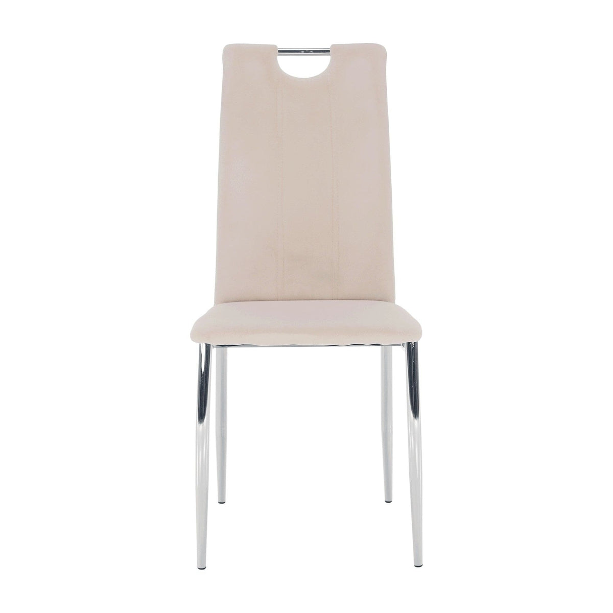 Scaun OLIVA NEW, bej/crom, stofa catifelata/metal, 42x52x97 cm