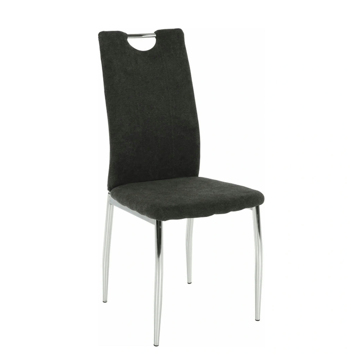 Scaun OLIVA NEW, gri maroniu/crom, textil/metal, 42x52x97 cm