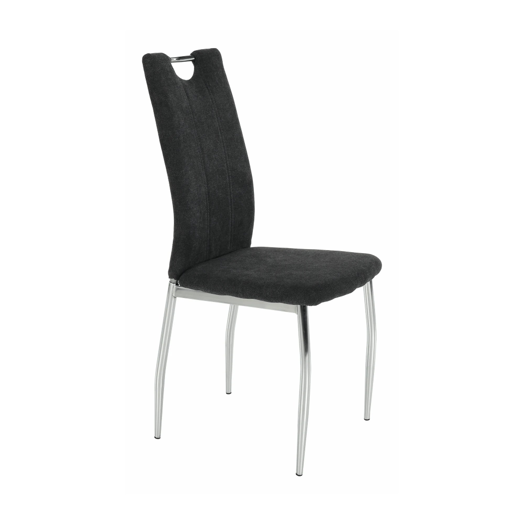 Scaun OLIVA NEW, gri maroniu/crom, textil/metal, 42x52x97 cm